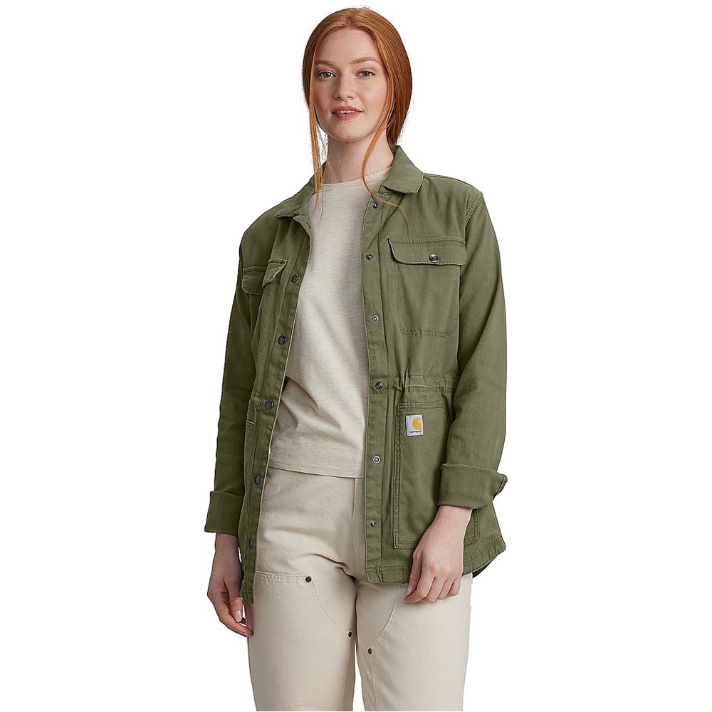 Carhartt Olive Green Utility Jacket Women’s Small Relaxed Fit Chore Coat